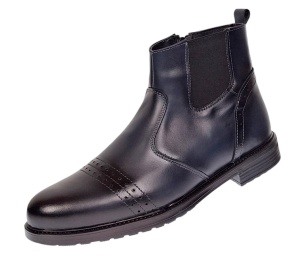 Ghete casual barbati din piele naturala (imblanite), Bleumarin, GKR28BLUE - Img 5