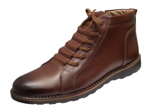Ghete casual barbati piele naturala imblanite Corsa Maro - Img 5