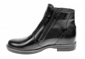Ghete dama casual din piele naturala box imblanite Negru G25NEGRU - Img 3