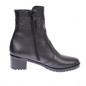 Ghete dama, casual, din piele naturala, cu fermoar, negre, imblanite - B3N - Img 2