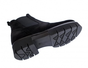 Ghete dama casual din piele naturala intoarsa culoare neagra Katy - Img 7