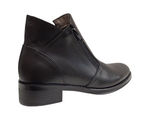 Ghete dama casual din piele naturala Nataly Negru Box - Img 4