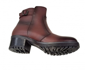 Ghete dama din piele naturala cu fermoar imblanite bordo Maia - GD680VIS - Img 4
