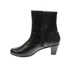 Ghete dama din piele naturala, cu fermoar, negre, IMBLANITE - 35CT - Img 4