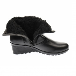 Ghete dama din piele naturala, cu fermoar, negre, IMBLANITE - MVS30N - Img 2