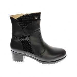 Ghete dama din piele naturala, cu fermoar, negre, IMBLANITE - MVS43N - Img 3