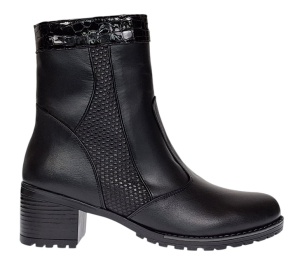Ghete dama din piele naturala de culoare neagra imblanite Aisha MVS31XN - Img 8