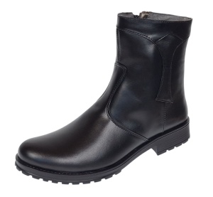 Ghete dama din piele naturala imblanite de culoare neagra MVS73N - Img 6