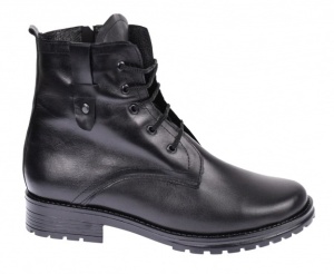 Ghete dama negre, imblanite, casual, elegante din piele naturala - BOC75N