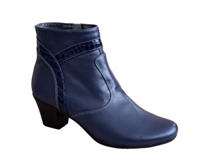 Ghetute dama din piele naturala, cu fermoar, bleumarin, MVS36BL - Img 5