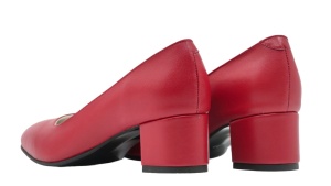 Marimea 38 Pantofi eleganti dama, rosii, din piele naturala box, toc 5 cm - LNA73ROSU - Img 4