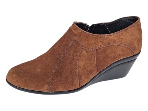 Oferta 37 Botine dama din piele naturala intoarsa Maro Brun cu platforme de 5 cm - Mira Velur - Img 8