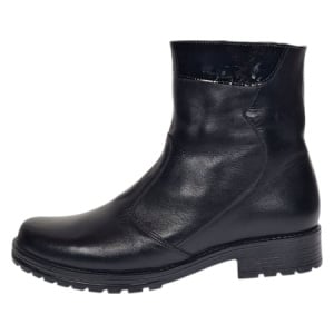 Oferta 38 Ghete dama din piele naturala cu fermoar negre imblanite LMVS21NL - Img 6