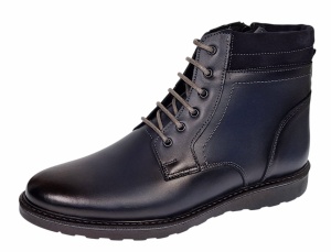 Oferta Ghete barbati sport casual din piele naturala cu siret si fermoar (imblanite) Corsa Blue - Img 5