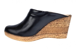 Oferta marimea 35, 38 Saboti dama negri din piele naturala cu platforme de 7 cm - LTEA19N - Img 5