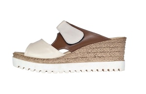 Oferta marimea 37 Papuci dama, de vara, din piele naturala cu platforme de 7cm, LPAPUCMBEJ - Img 3
