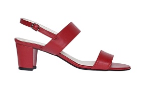 Oferta marimea 37 Sandale dama din piele naturala cu toc de 5cm Rosu LNA59ROSU - Img 4