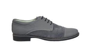 OFERTA marimea 39, 41, Pantofi barbati casual din piele naturala, culoare Gri - L858GG - Img 6