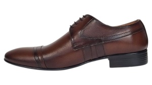 Oferta marimea 39 Pantofi barbati eleganti din piele naturala maro L032MBOX - Img 5