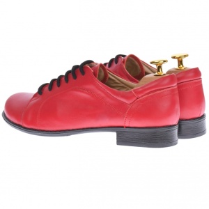 Oferta marimea 39 - Pantofi dama, model casual din piele naturala, rosii - LP53RED - Img 3