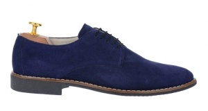 OFERTA marimea 41 - Pantofi barbati casual, eleganti din piele naturala intoarsa bleumarin LNIC184BLMVEL - Img 2