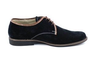 Oferta marimea 42- Pantofi barbati casual din piele naturala intoarsa, culoare neagra, LP34NM - Img 4