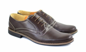 Oferta marimea 43 - Pantofi barbati eleganti din piele naturala, culoare maro - LP37M