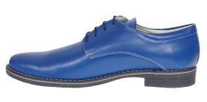 Pantofi barbati casual din piele naturala, Albastru 859AL - Img 5