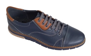 Pantofi barbati, casual din piele naturala, Bleumarin, GKR67BL - Img 8