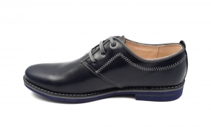 Pantofi barbati, casual din piele naturala bleumarin inchis - 501BOXGBL - Img 3