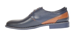 Pantofi barbati casual din piele naturala bleumarin SIR142BL - Img 4