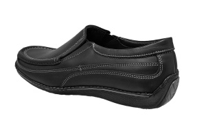 Pantofi barbati casual din piele naturala cu elastic Bleumarin, GKR110N - Img 5