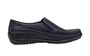 Pantofi barbati casual din piele naturala cu elastic Bleumarin, GKR82BLU - Img 3