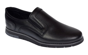 Pantofi barbati casual din piele naturala cu elastic negru SP2019EN - Img 4