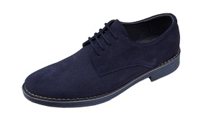 Pantofi barbati casual din piele naturala intoarsa Bleumarin - 855VELBLM - Img 2