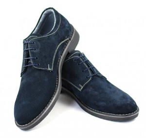 Pantofi barbati casual din piele naturala intoarsa bleumarin - Marimei 44 - Img 5