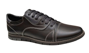 Pantofi barbati, casual din piele naturala, Negru, GKR67N - Img 4