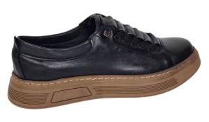 Pantofi barbati casual din piele naturala Negru Gold GKR124N - Img 8