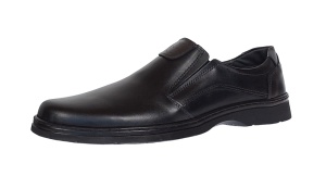 Pantofi barbati casual din piele naturala pe calapod lat cu elastic GKR104N - Img 4