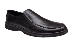 Pantofi barbati casual din piele naturala pe calapod lat Negru GKR1XN
