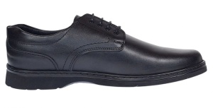 Pantofi barbati casual din piele naturala pe calapod lat Negru GKR5XN - Img 2