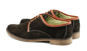 Pantofi barbati casual - eleganti din piele naturala intoarsa maro - PA80MMVEL - Img 5