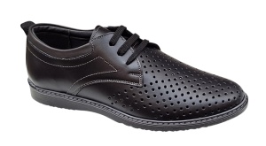 Pantofi barbati din piele naturala - Model Sport Casual Perforat Negru 129N - Img 3