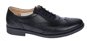 Pantofi barbati din piele naturala, Negru BOX, 870NBOX - Img 7
