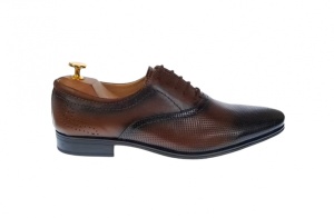 Pantofi barbati eleganti, cu siret, din piele naturala maro - CRISMARO - Img 5