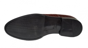 Pantofi barbati eleganti din piele naturala Croco Maro LAC - Img 4