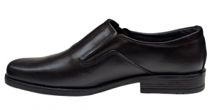 Pantofi barbati, eleganti, din piele naturala, cu elastic, Negru, ADYNEL - Img 5