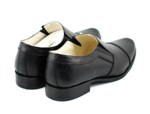 Pantofi barbati eleganti din piele naturala cu elastic Negru P61NEL - Img 3