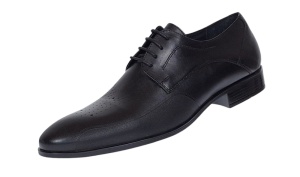 Pantofi barbati eleganti din piele naturala cu siret SIR015 Negru - Img 10