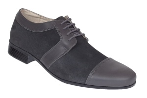 Pantofi barbati eleganti din piele naturala, culoare gri inchis - 1006GRI - Img 4